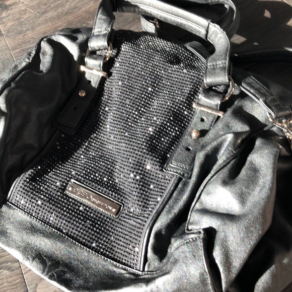 Black Hobo Bag with tasteful accents and bling. - Picture 1 of 9